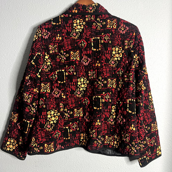 R.Q.T Womens Medium Floral‎ Quilted 70s Swing Blazer Jacket Cottage Core Boho - Picture 5 of 10